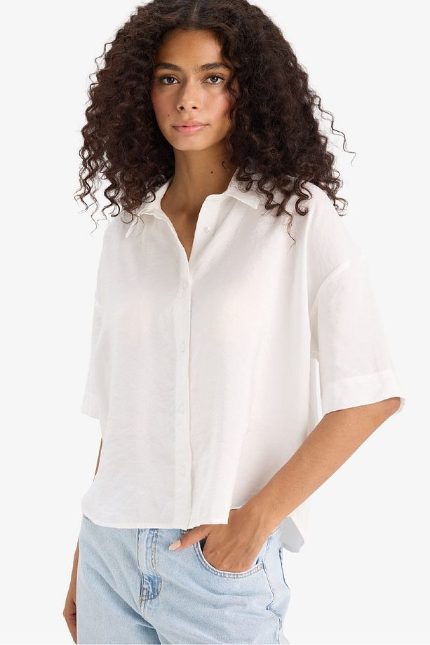 Loose Fit Modal Kısa Kollu Gömlek F7080ax25sm - 1
