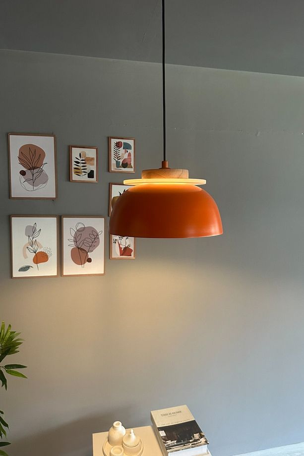 Revola Turuncu Tekli Avize Iç Mekan Aydınlatma Dekoratif Mutfak Cafe Salon - 2