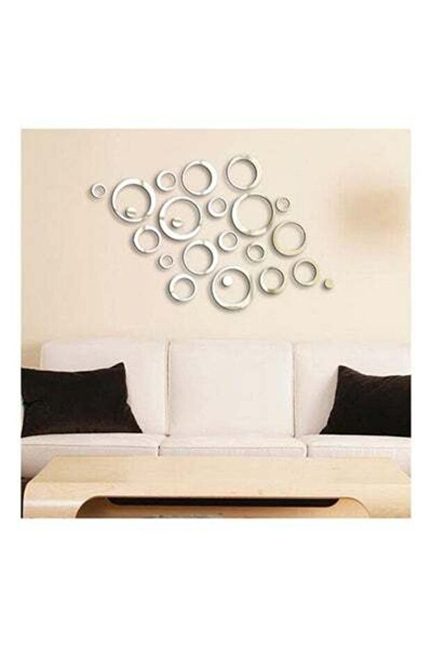 ملصق حائط بنمط مرآة ثلاثي الأبعاد فضي - 4