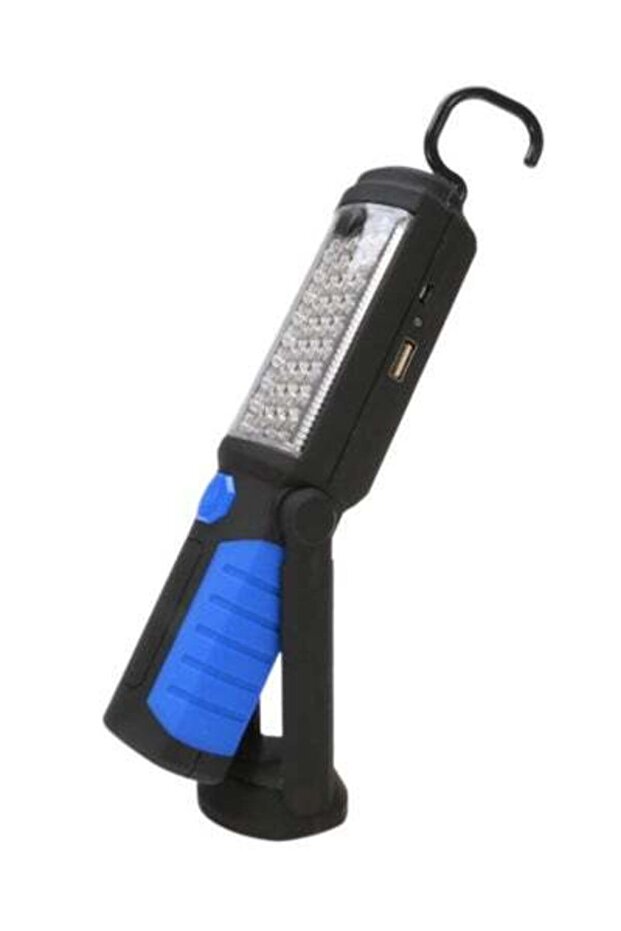 مصباح يدوي للشحن عبر USB أسود/أزرق/شفاف