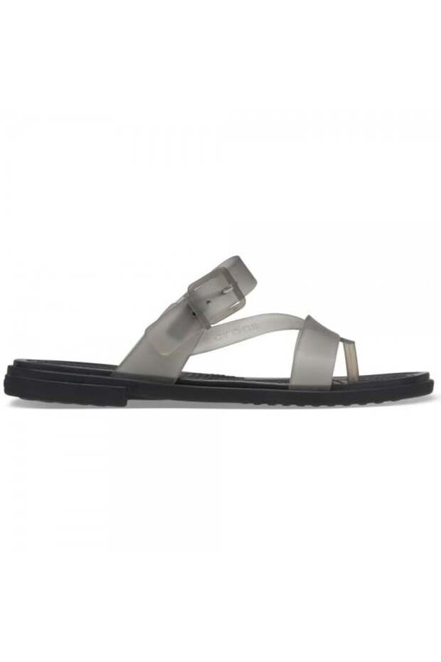 tulum translucent toe post sandals - black - 1