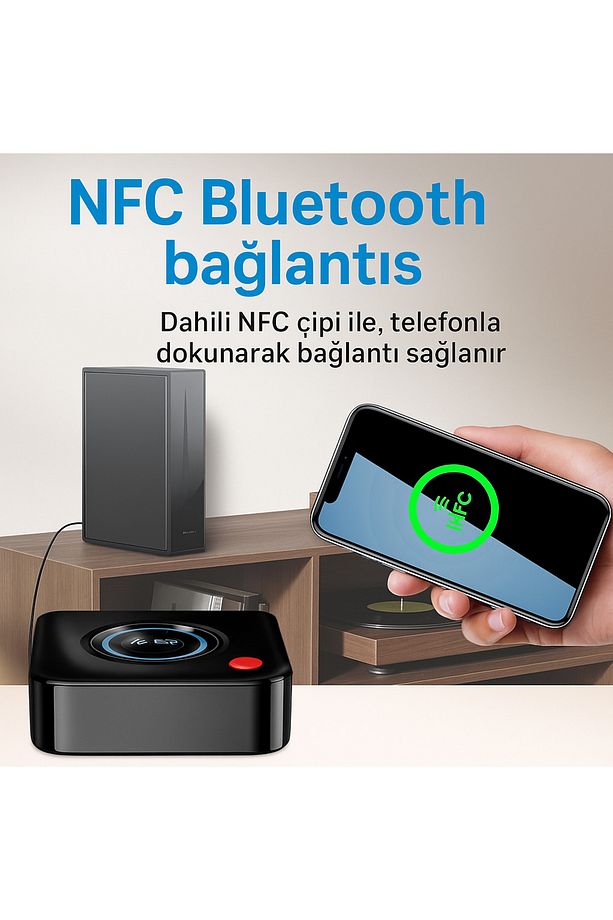 HI-FI için Bluetooth Adaptörü, Hoparlörler için Bluetooth Alıcısı (3,5 mm AUX, RCA, TF, NFC) C52 - 7