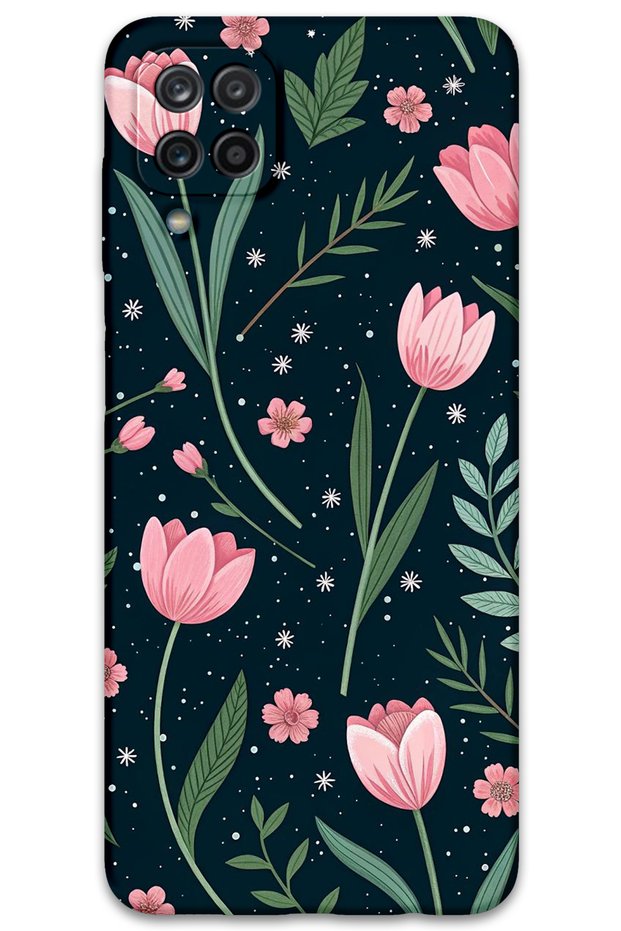 Galaxy M32 Compatible Flower Pattern Phone Case + Screen Protector - 5788