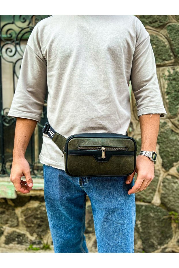 Tablet Men's Bag Black Khaki