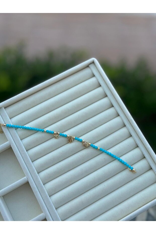 خلخال من الخرز الأزرق - 2