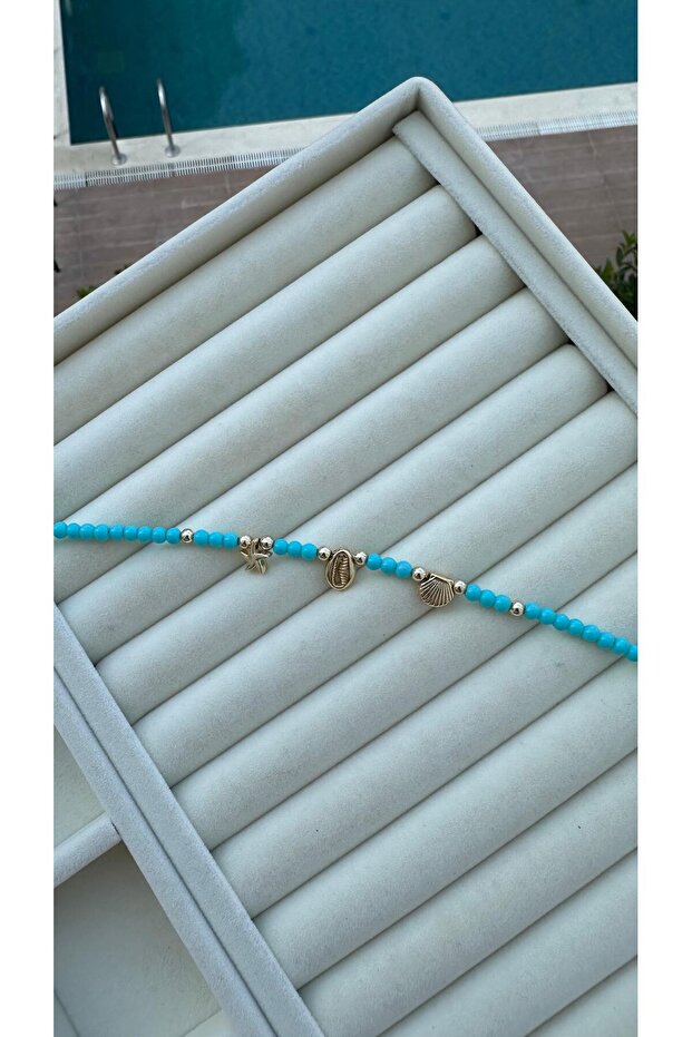 خلخال من الخرز الأزرق - 3