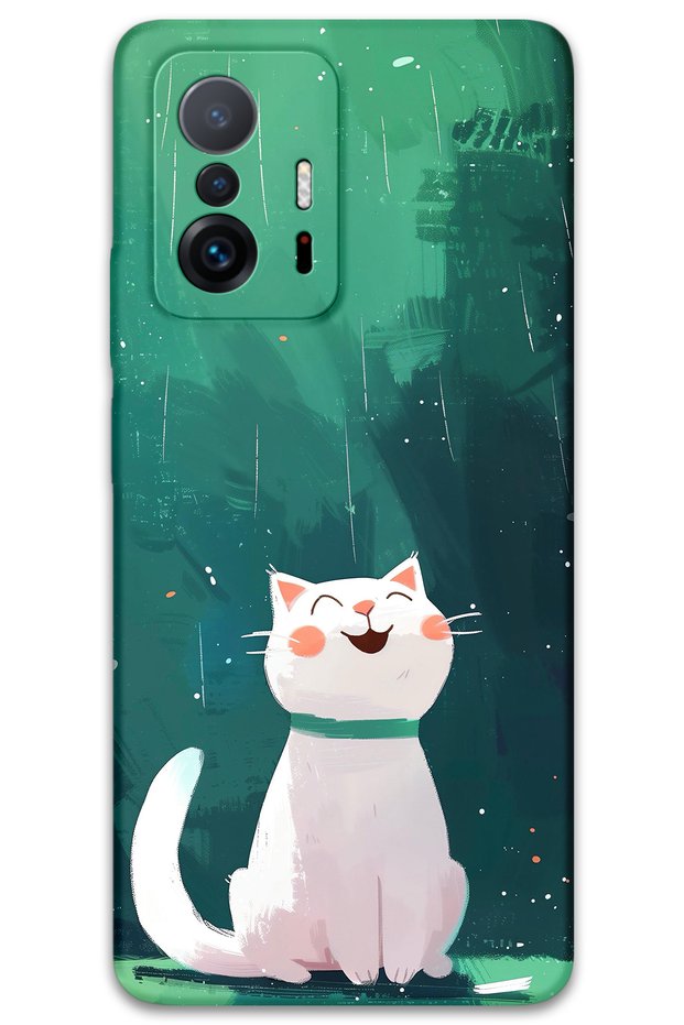 حافظة هاتف متوافقة مع نمط القطط + واقي شاشة لهاتف Xiaomi Mi 11T - 5781