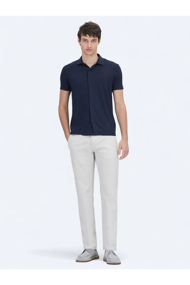 Lacivert Desenli Regular Fit Casual Gömlek - 2