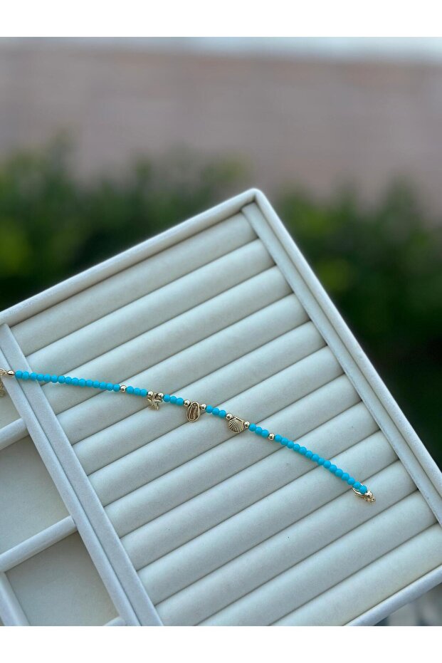 خلخال من الخرز الأزرق - 1