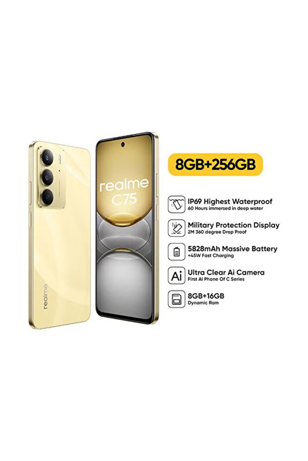 ريلمي C75 شريحتين (8+256 جيجابايت) Realme C75 5G