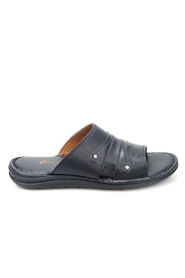 Pisagor Ps-33530 Orthopedic Men's Massage Sole Genuine Leather Slippers