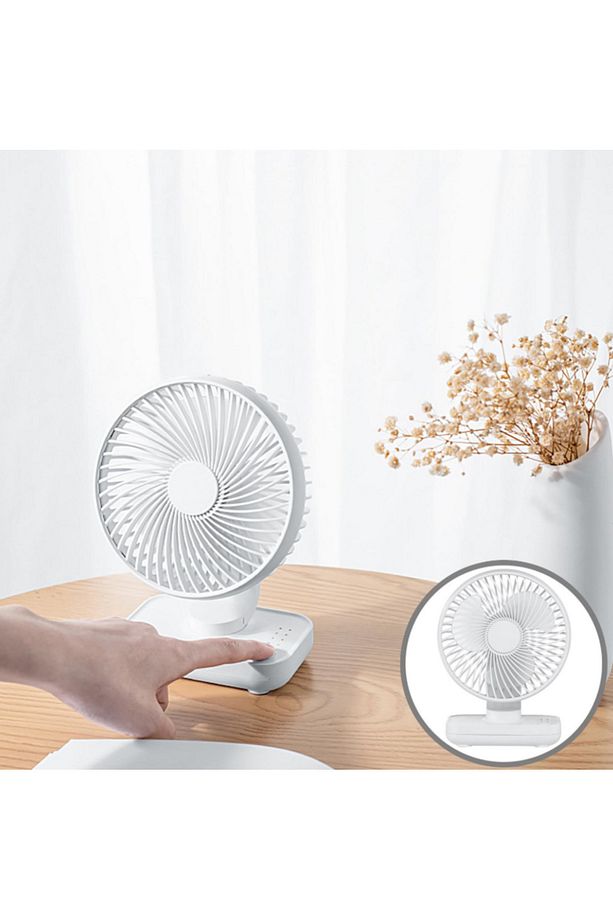 Mini Soğutucu Vantilatör Type-C Şarjlı Masa Üstü Fan Taşınabilir 4 Mod Hız Ayarlı Pervane - 6