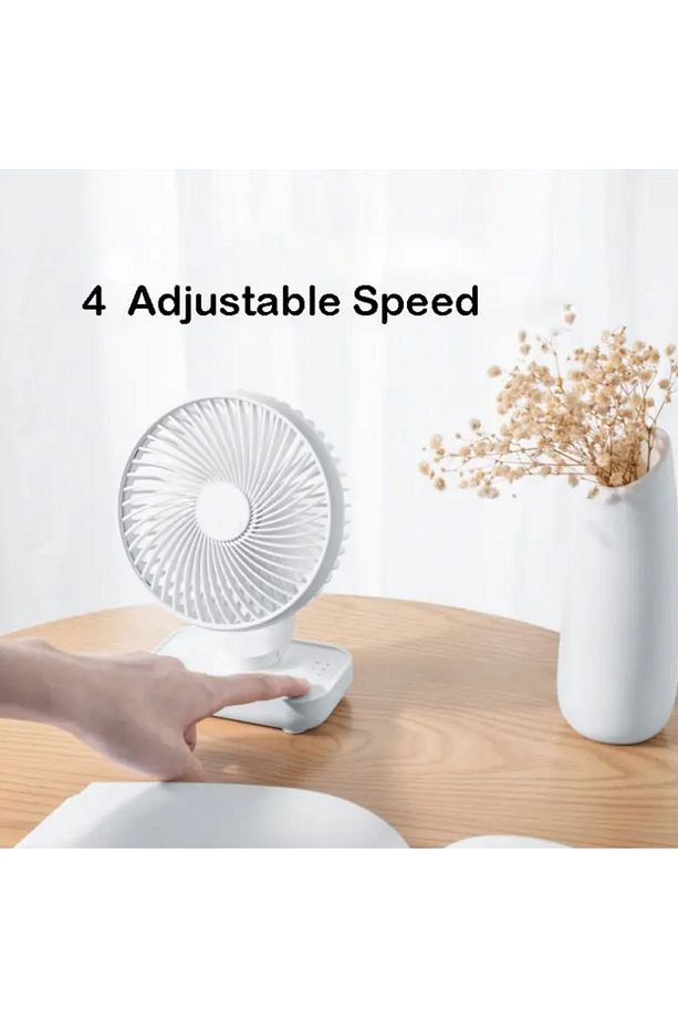 Mini Soğutucu Vantilatör Type-C Şarjlı Masa Üstü Fan Taşınabilir 4 Mod Hız Ayarlı Pervane - 4