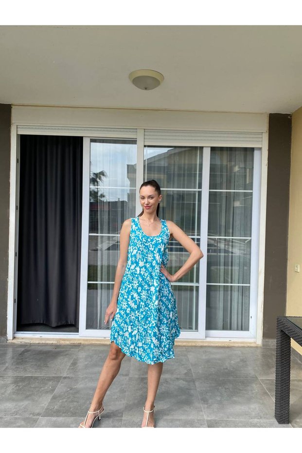 Women's U-Neck Sleeveless Magic Dress Skirt Matching up to Size 36-46 with Valon