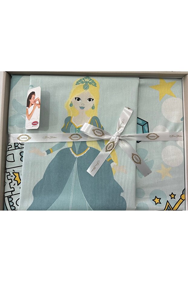 Hobby Tek Kişilik Ranforce Nevresim Takımı Prenses Yeşil - 2