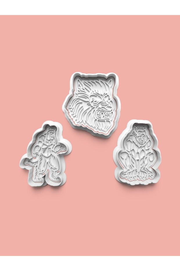 Werewolf Cookie Mold and Fondant Mold Set of 3