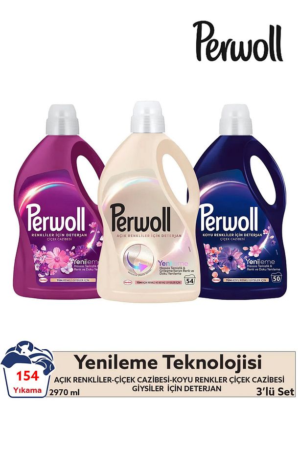 Sıvı Deterjan Hassas Bakım Açık Renk 2.97L (54 Yıkama) Çiçek Cazibesi Koyu Renkler 2.75L (50 Yıkama) - 1