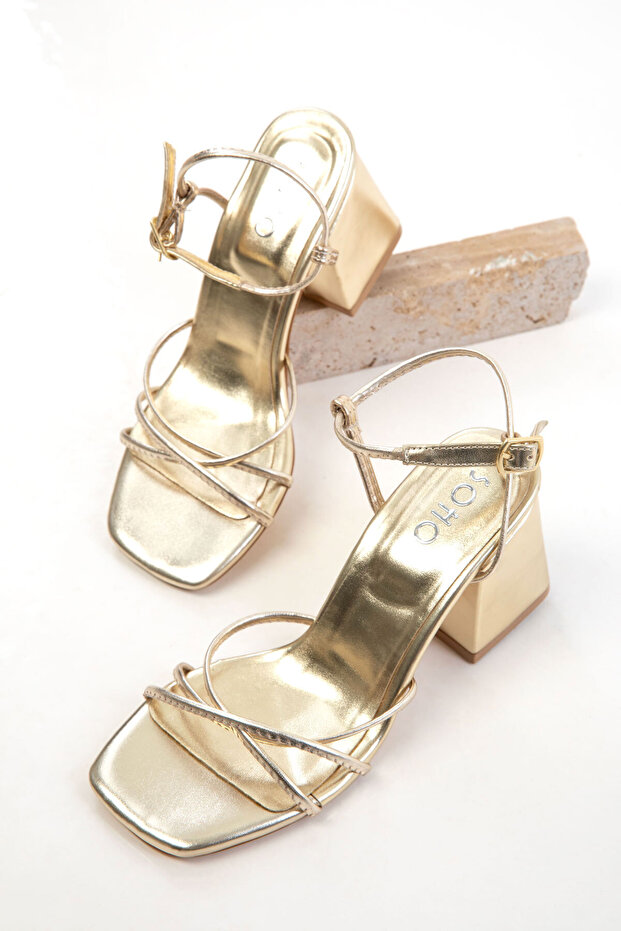 Arany, klasszikus női sarkú cipő 20325 - 1