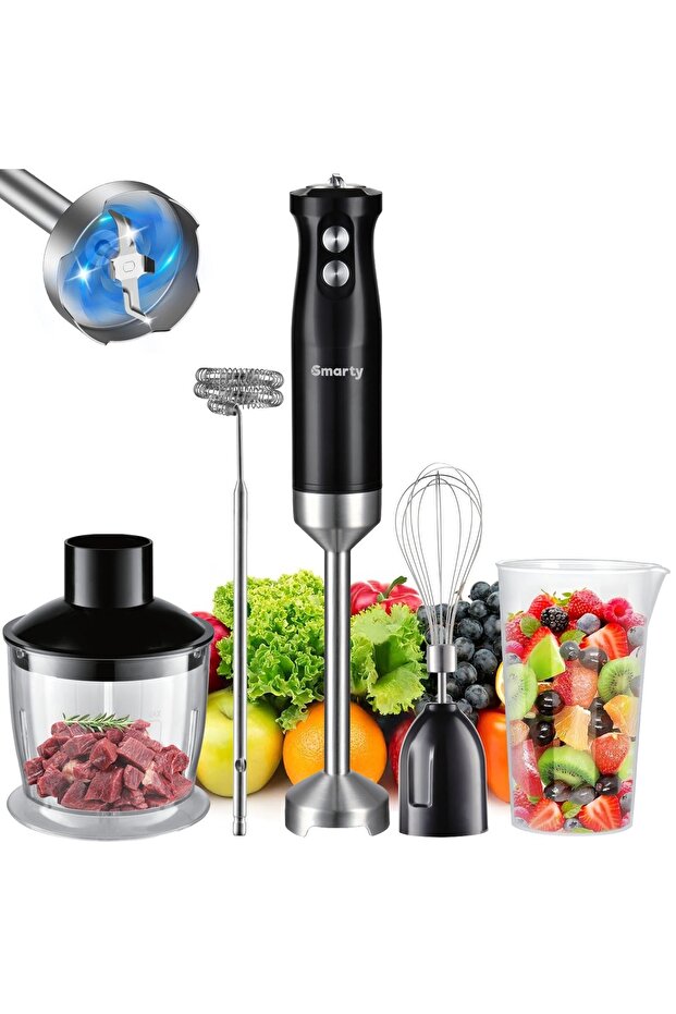 Blender Set 5 In 1 ® Advanced Pro 1000w, Vertical Mixer, Turbo Function, 600ml, Black - 1