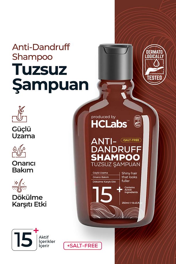 Anti Dandruff Kepek Karşıtı 15 Aktif Içerikli Tuzsuz Şampuan 250 ml - 1