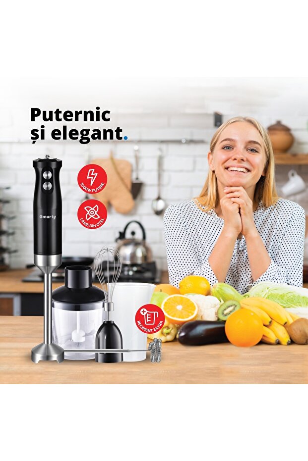 Blender Set 5 In 1 ® Advanced Pro 1000w, Vertical Mixer, Turbo Function, 600ml, Black - 2