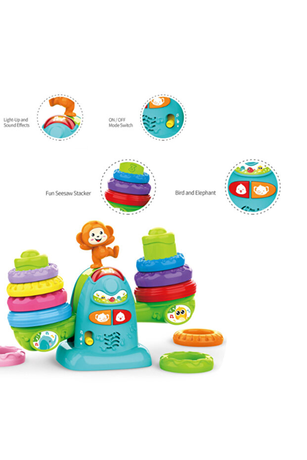 Interactive monkey balance with colored rings - 3