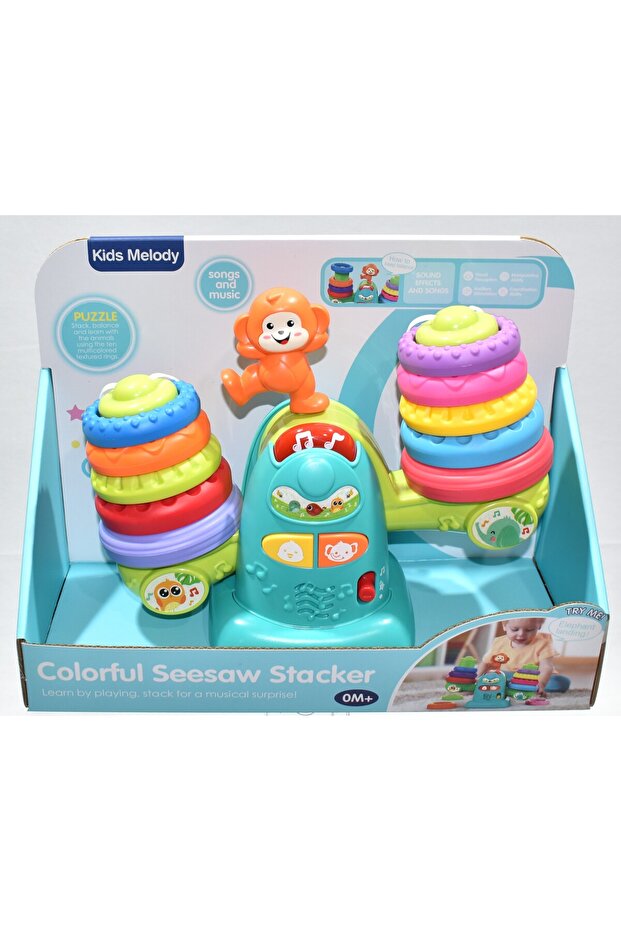 Interactive monkey balance with colored rings - 1