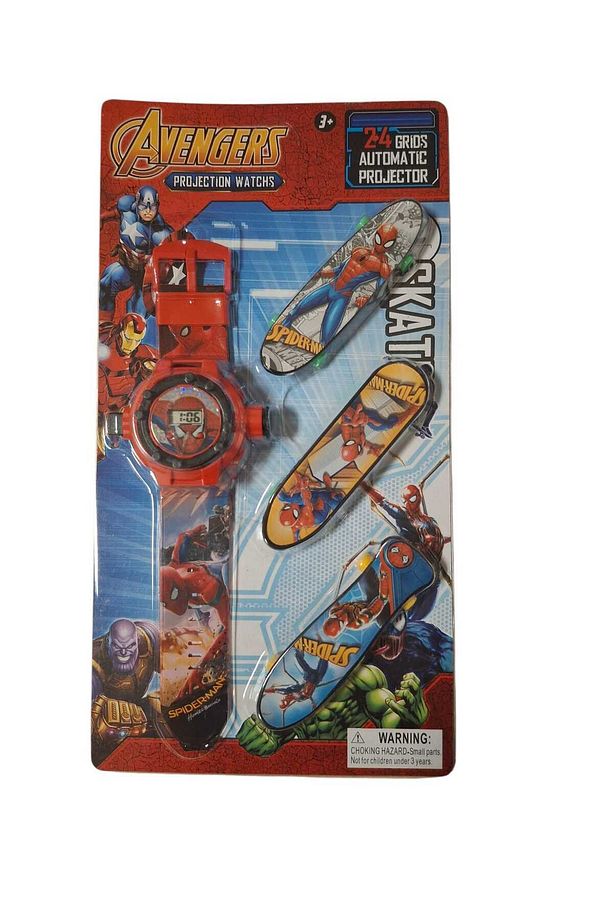 Spi-Der-Man 24 Farklı Resmi Duvara Yansıtan Projeksiyonlu Çocuk Kol Saati - 5