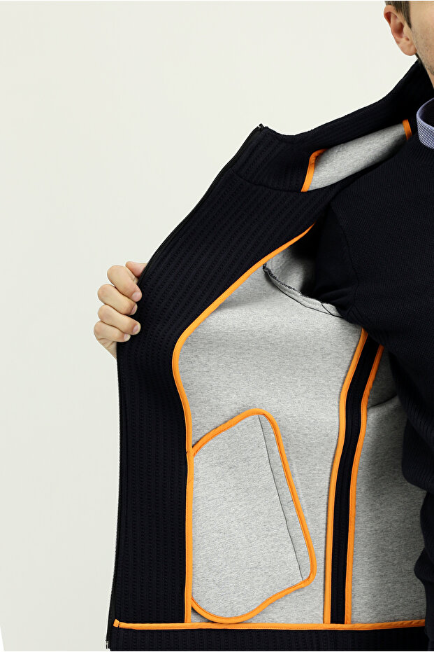 Yünlü Kapüşonlu Örme Mont - 6