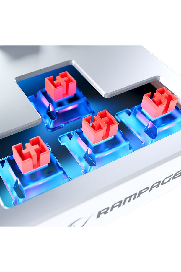 Yoru Tkl Type-c Bağlantılı Rgb Outemu Red Swich Mekanik Oyuncu Klavyesi- Gri/beyaz - 6