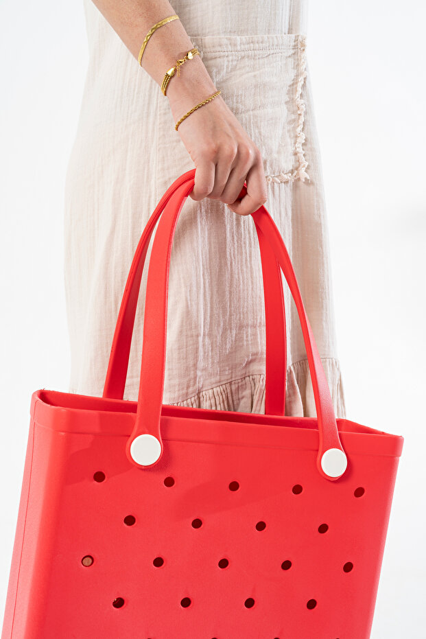 Fuchsia Eva Beach Bag - Lightweight, Colorful and Practical Use - 5