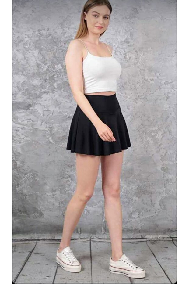 Siyah şortlu etek - 1