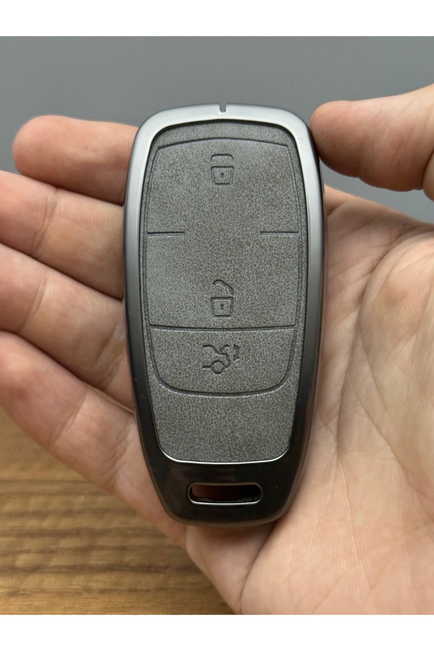 Mercedes Amg C E S g Class Smart Compatible 3 Button Protection Key Controller Metal Case Leather Gray