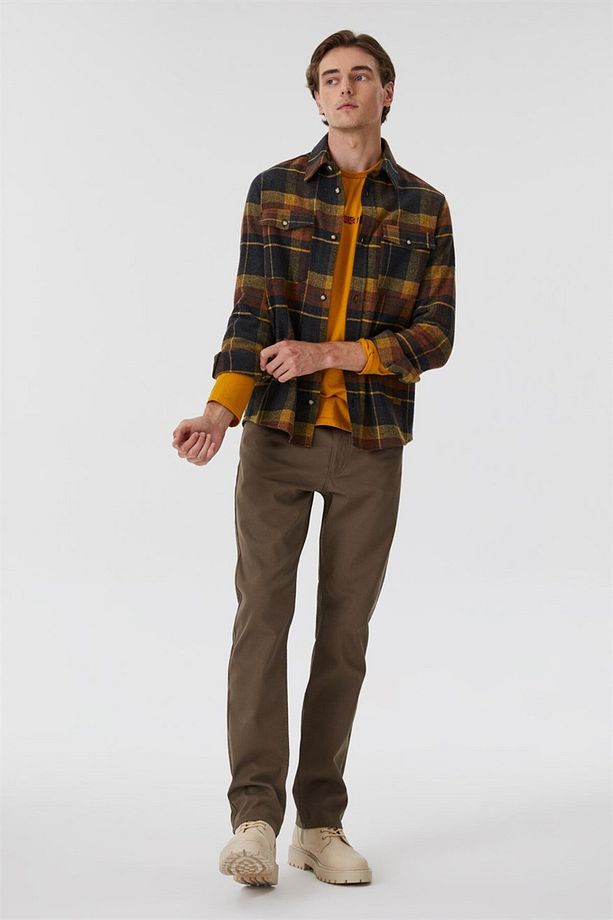 Jagger Porter Erkek Dokuma Pantolon Camel - 1