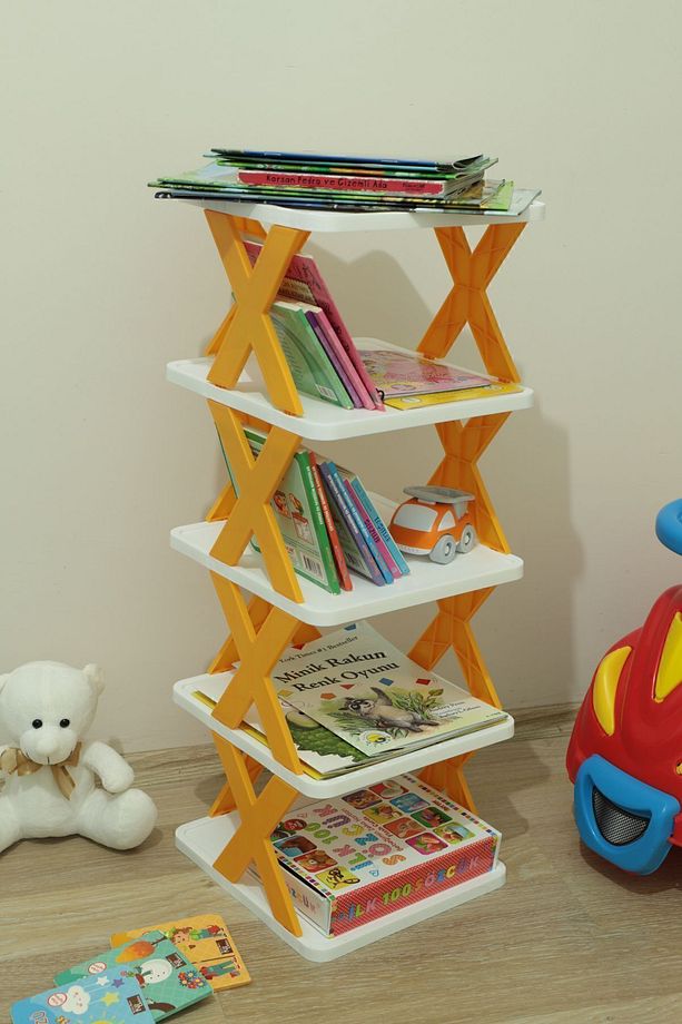 X Raf Organizer Ayakkabılık Banyo Rafı Mutfak Rafı Oyuncak Rafı Pratik Düzenleyici Yeşil Sarı - 2