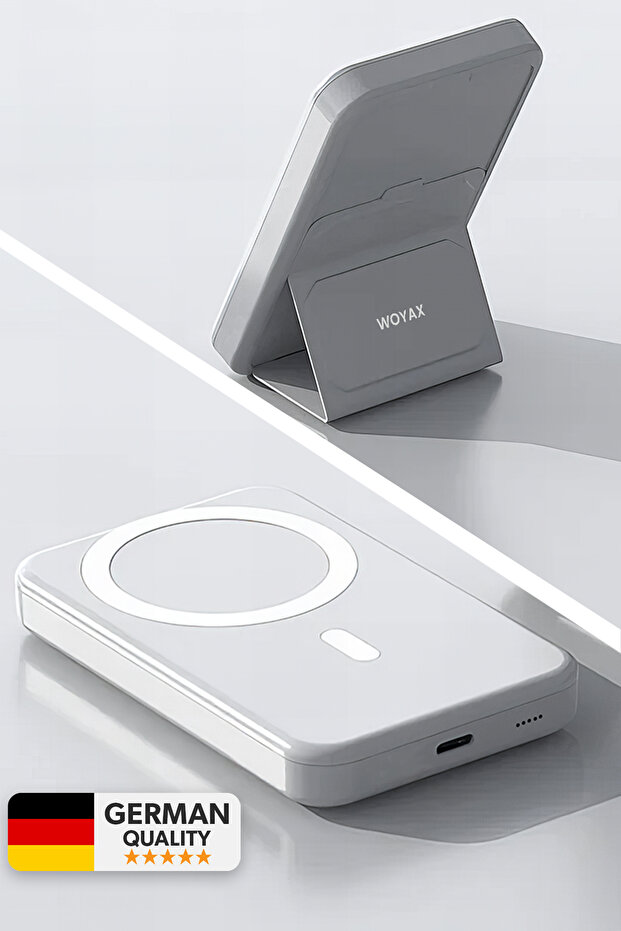 Woyax Magsafe Powerbank Standlı 10000mAh Hızlı Taşınabilir Batarya iPhone 11 12 13 14 15 16 17 Samsung Xia