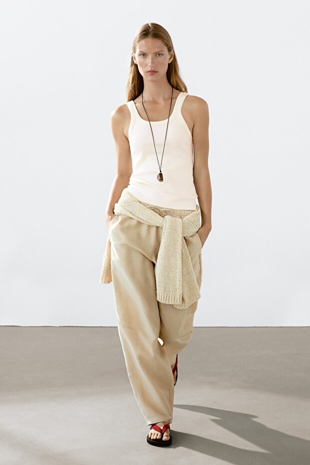 Pamuklu bisiklet yaka top - 1