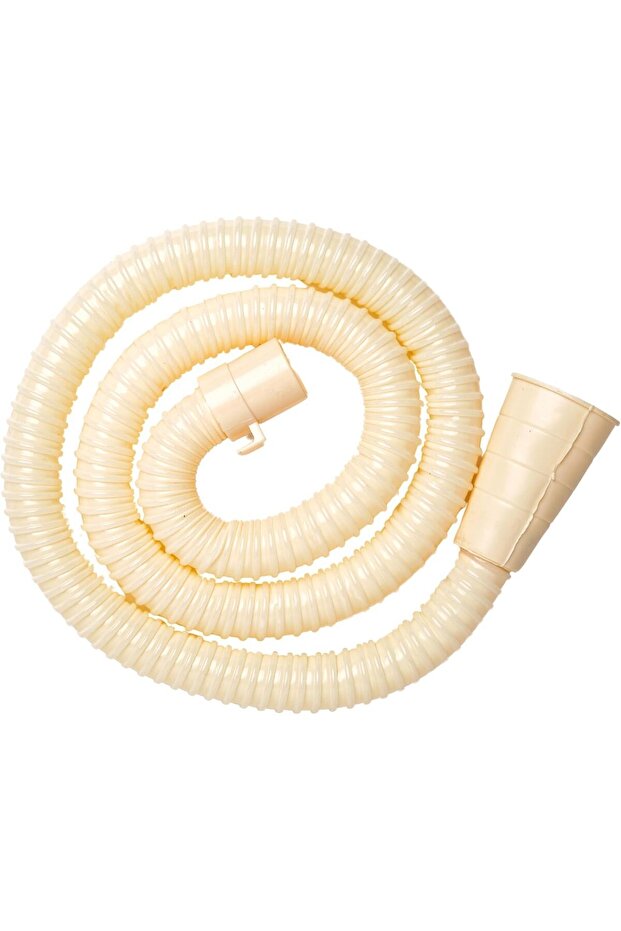 Universal Washing Machine Drain Hose – Flexible Corrugated Extension, 2 Metres, Beige