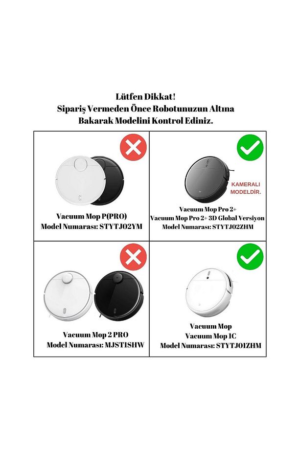 Xiaomi Mi Robot Vacuum Mop Pro2 3d-vacuum Mop 2c-1c Uyumlu Filtre,fırça Yedek Set-5 Parça - 3