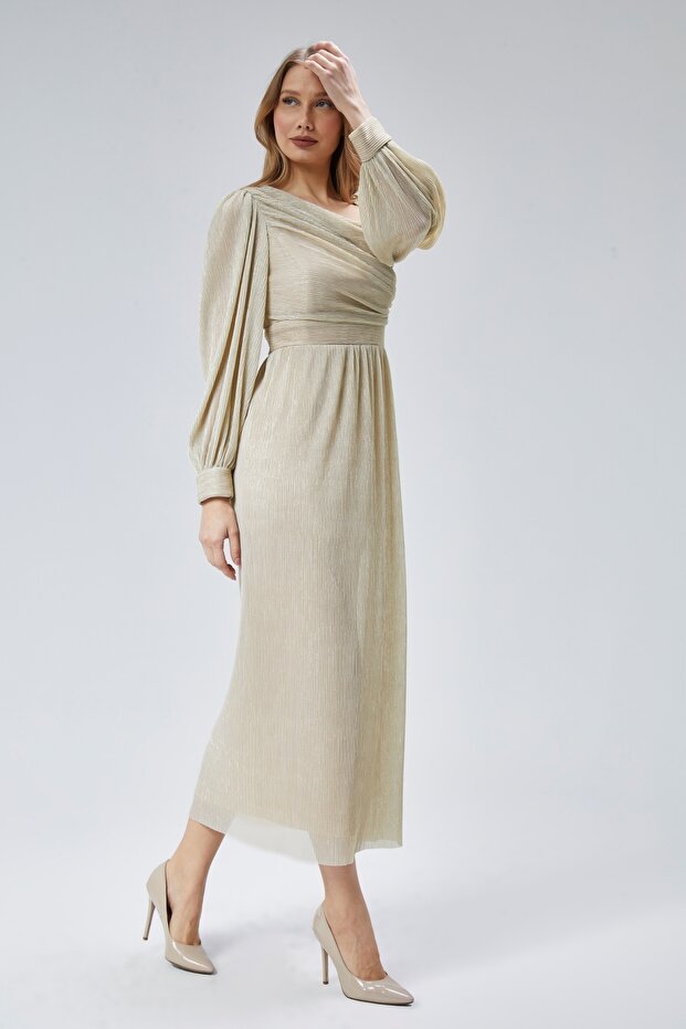 Women's Evening Dresses And Graduation Asymmetrical Collar Pleated Evening Dresses