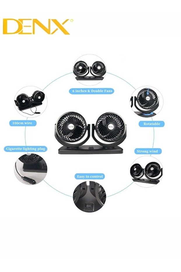 Car Fan With A Strong Performance That Guarantees The Distribution Of Air In Two Directions - 3