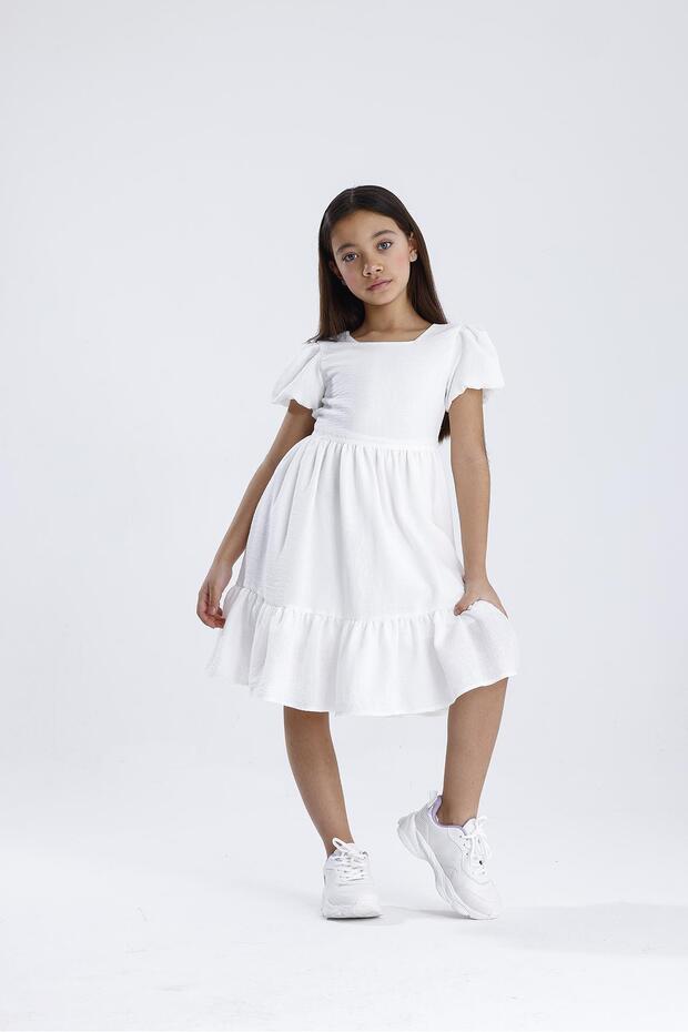 فستان منقوش بأكمام بالون - 3