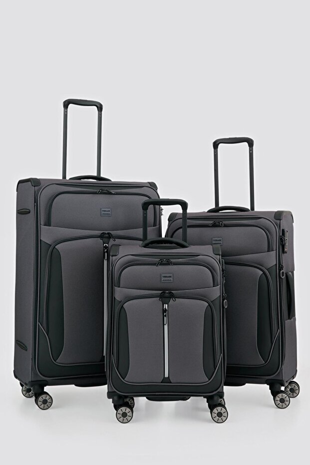 GM23067W Kumaş 3 lü Valiz Seti - 1