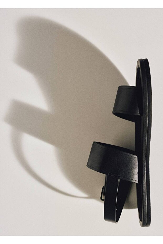 Bantlı deri sandalet - 2