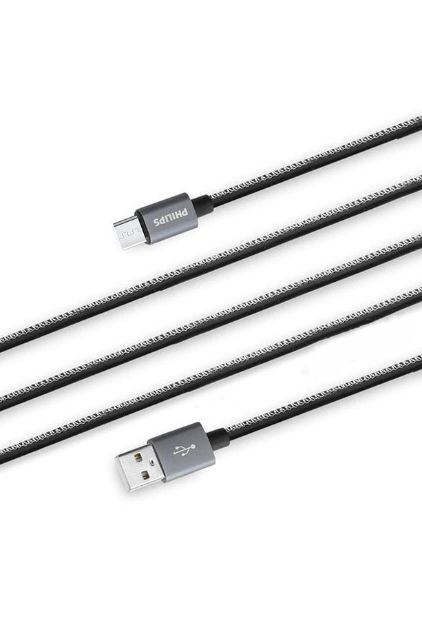 Micro Usb Kablosu 3a 60w Deri Kaplama Hızlı Şarj Ve Data Kablosu 1.2m Siyah - 3