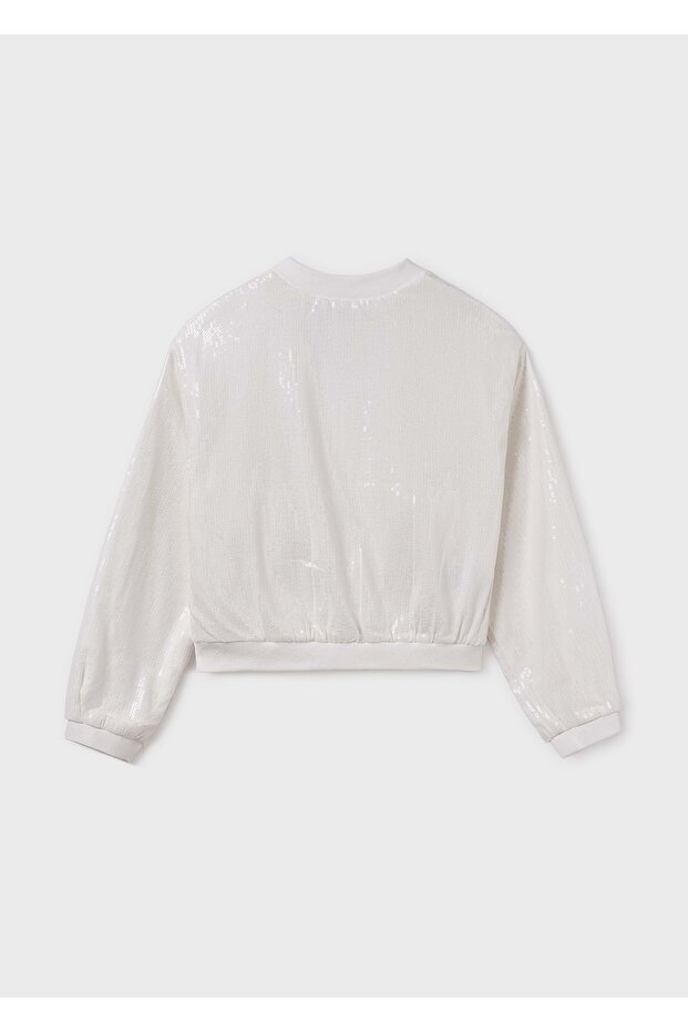 Kız Çocuk Pullu Ceket KREM - 4