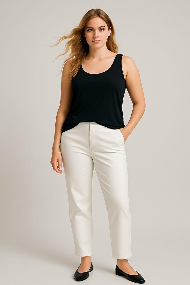 2 Pieces A-Line Comfortable Fit Basic Thick Strap Undershirt T-Shirt - 6