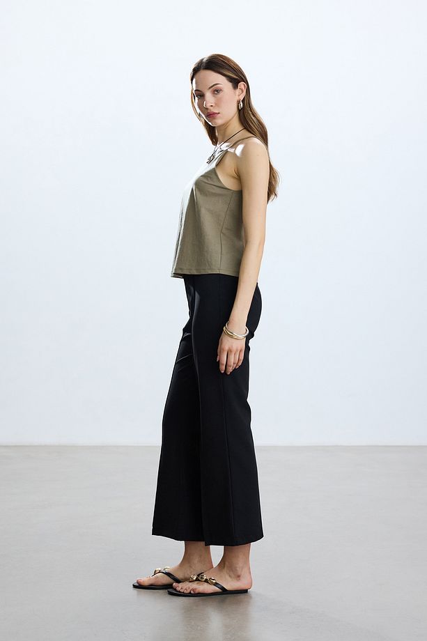 Siyah Flare Pantolon - 3