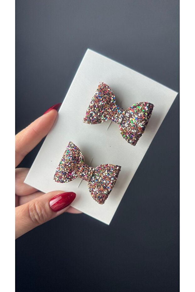 Baby Powder Mix Glitter Shimmer Bow Clip Buckle