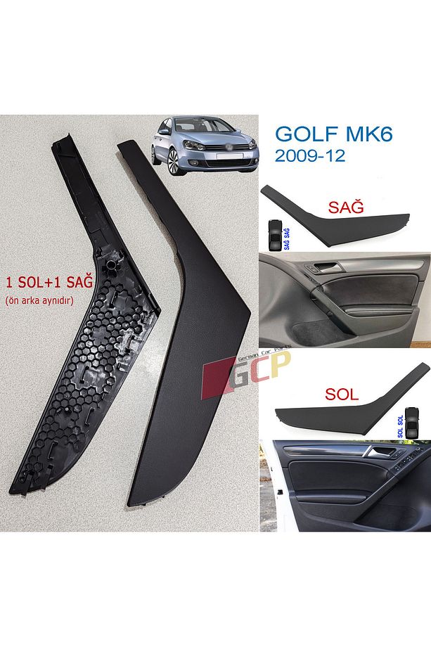 Golf 6 Iç Kapı Kolu Tutamağı 1 Çift(1 ADET SOL 1 ADET SAĞ) - 1